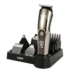 VGR V - 107 11 - in - 1 IPX6 Digital Display Electric Hair Clipper Kit(Gold) - British D'sire