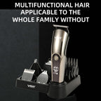 VGR V - 107 11 - in - 1 IPX6 Digital Display Electric Hair Clipper Kit(Gold) - British D'sire