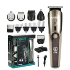 VGR V - 107 11 - in - 1 IPX6 Digital Display Electric Hair Clipper Kit(Gold) - British D'sire