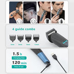 VGR V - 108 10 - in - 1 Digital Display Electric Hair Clipper Men Care Kit(Black) - British D'sire