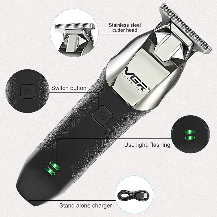 VGR V - 171 5W USB Portable Push White Electric Clippers - British D'sire