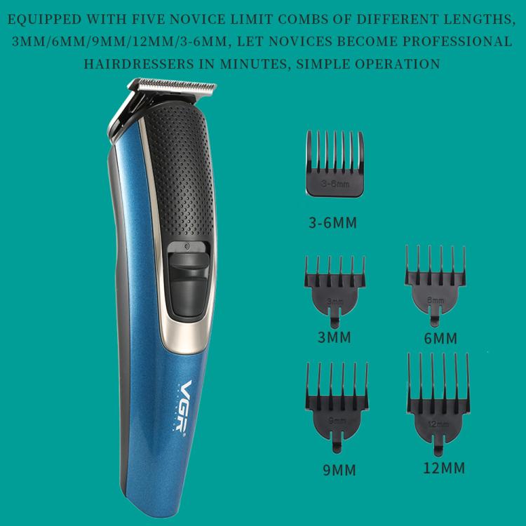VGR V - 172 10W Multifunctional USB Electric Hair Clipper(Blue) - British D'sire