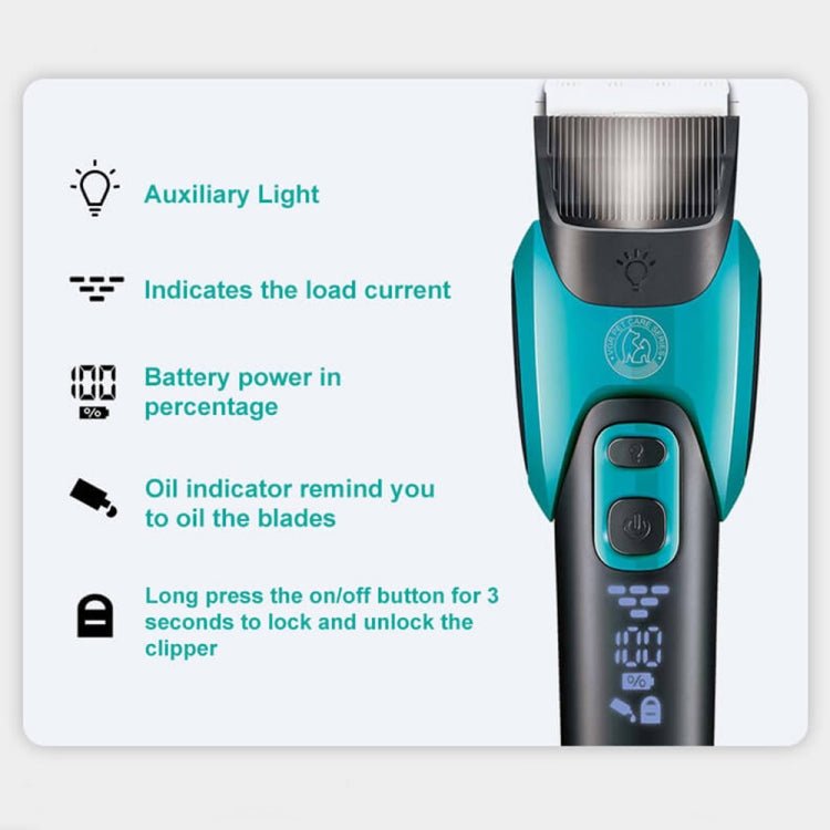 VGR V - 208 Professional Pet Barber Electric Hair Clipper (Blue) - British D'sire