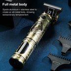 VGR V - 228 5W USB Retro Engraving Hair Clipper with LED Digital Display (Silver) - British D'sire
