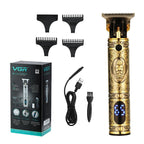 VGR V - 228 5W USB Retro Engraving Hair Clipper with LED Digital Display (Silver) - British D'sire