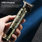 VGR V - 228 5W USB Retro Engraving Hair Clipper with LED Digital Display (Silver) - British D'sire