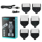 VGR V - 256 5 - gear Fine - tuning Digital Display USB Hair Clipper with Holder(Black) - British D'sire