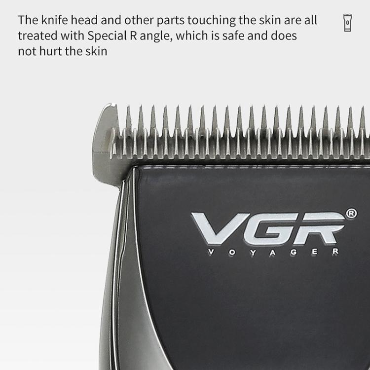 VGR V - 256 5 - gear Fine - tuning Digital Display USB Hair Clipper with Holder(Black) - British D'sire