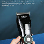 VGR V - 256 5 - gear Fine - tuning Digital Display USB Hair Clipper with Holder(Black) - British D'sire