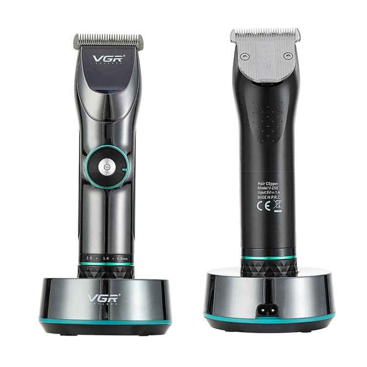 VGR V - 256 5 - gear Fine - tuning Digital Display USB Hair Clipper with Holder(Black) - British D'sire