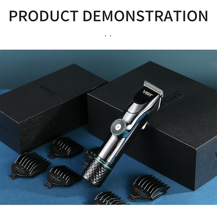 VGR V - 256 5 - gear Fine - tuning Digital Display USB Hair Clipper with Holder(Black) - British D'sire
