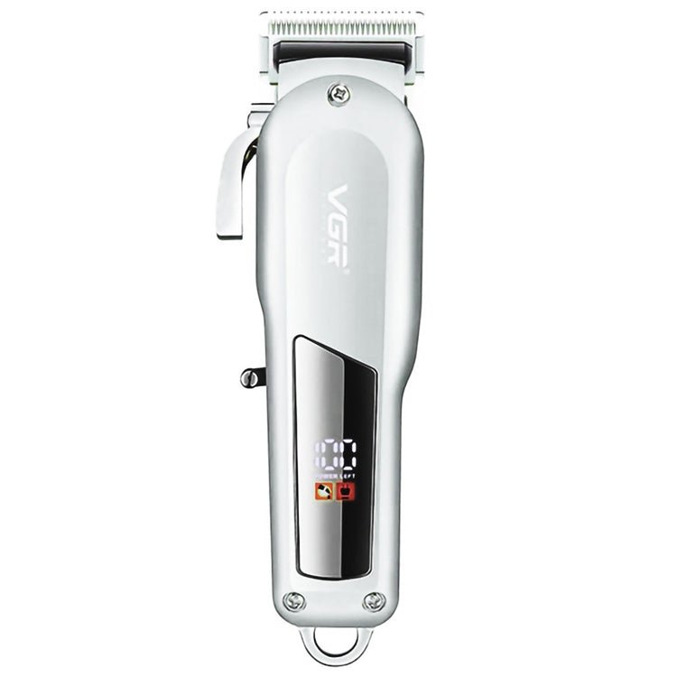 VGR V - 278 10W USB Metal Electric Hair Clipper with LED Digital Display(Silver) - British D'sire