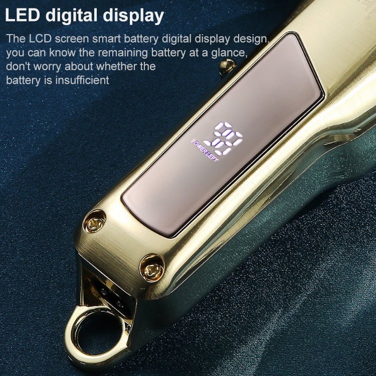 VGR V - 278 10W USB Metal Electric Hair Clipper with LED Digital Display(Silver) - British D'sire