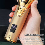 VGR V - 280 10W USB Metal Electric Hair Clipper with LED Digital Display (Gold) - British D'sire