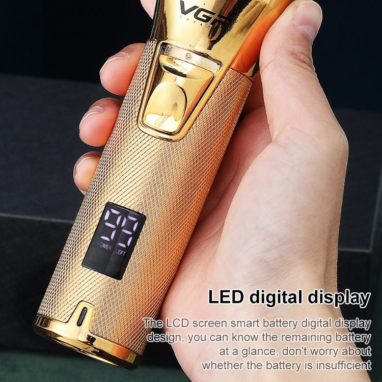 VGR V - 280 10W USB Metal Electric Hair Clipper with LED Digital Display (Gold) - British D'sire