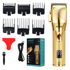 VGR V - 280 10W USB Metal Electric Hair Clipper with LED Digital Display (Gold) - British D'sire