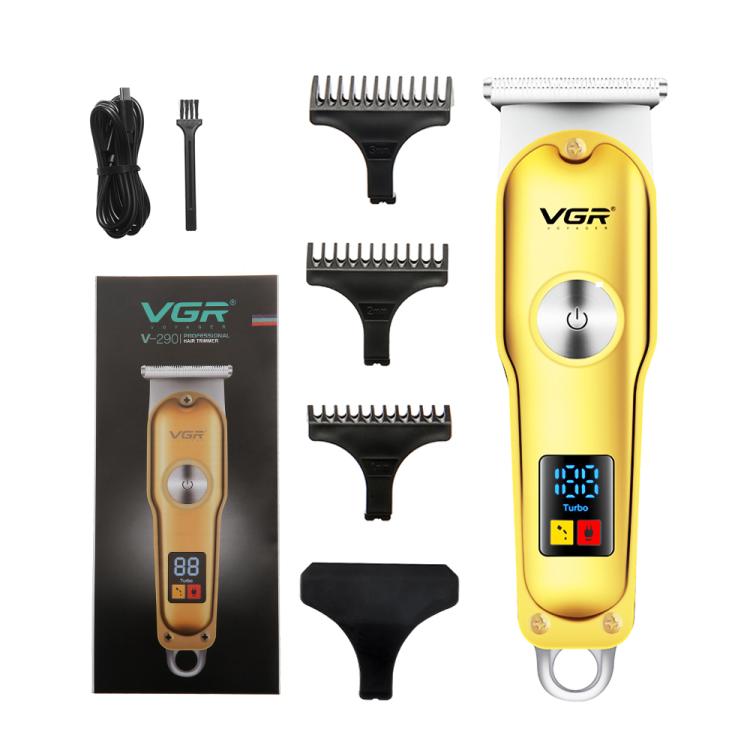 VGR V - 290 Portable Mini USB Electric Hair Clipper with Digital Display(Gold) - British D'sire