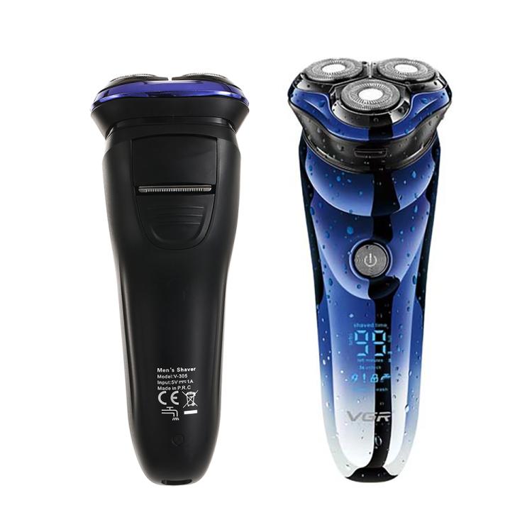 VGR V - 305 Rotating Three - blade IPX7 Men Electric Shaver(Blue) - British D'sire