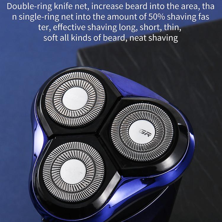 VGR V - 305 Rotating Three - blade IPX7 Men Electric Shaver(Blue) - British D'sire