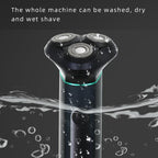 VGR V - 310 Digital Display Three - blade IPX7 Electric Shaver(Black) - British D'sire