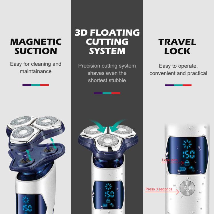 VGR V - 328 3D Floating Cutting Blade IPX7 Electric Shaver(Black) - British D'sire