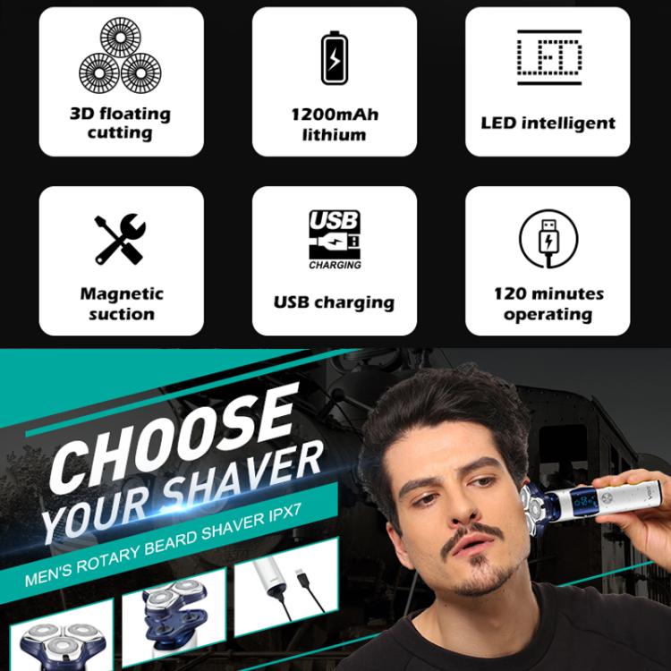 VGR V - 328 3D Floating Cutting Blade IPX7 Electric Shaver(Black) - British D'sire