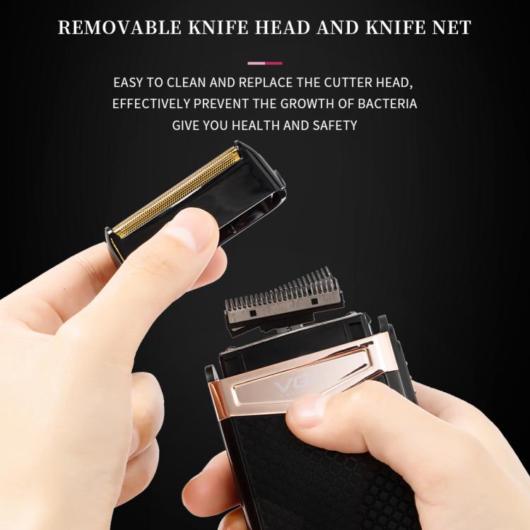 VGR V - 331 Reciprocating Rotary 2 Cutter Head IPX4 Electric Shaver(Black) - British D'sire