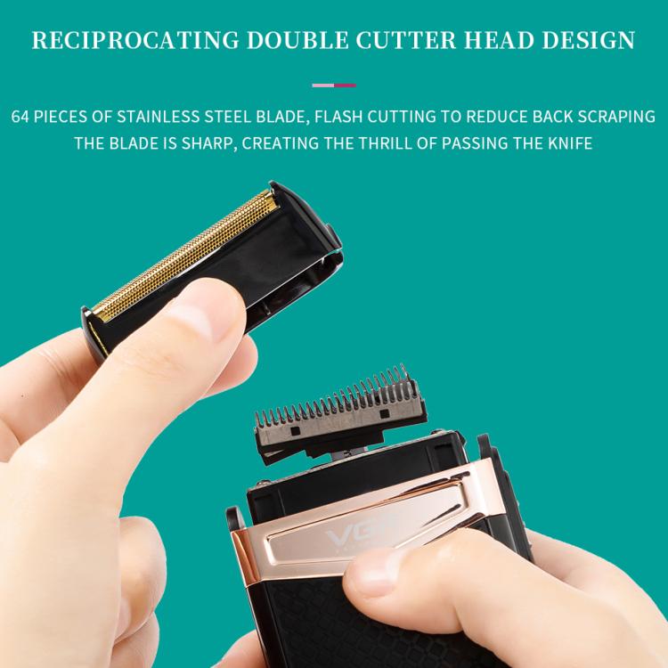 VGR V - 331 Reciprocating Rotary 2 Cutter Head IPX4 Electric Shaver(Black) - British D'sire