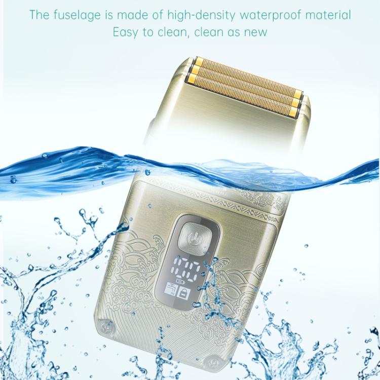 VGR V - 335 Retro Digital Display IPX6 Electric Shaver(Gold) - British D'sire