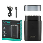 VGR V - 341 Rotating 2 Cuttter Head Portable Electric Shaver(Black) - British D'sire