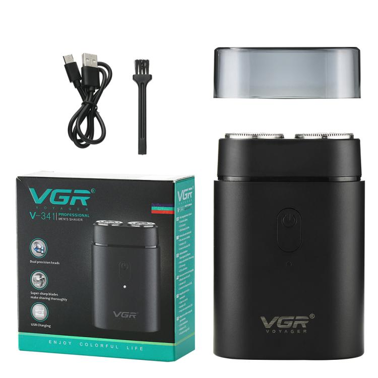VGR V - 341 Rotating 2 Cuttter Head Portable Electric Shaver(Black) - British D'sire