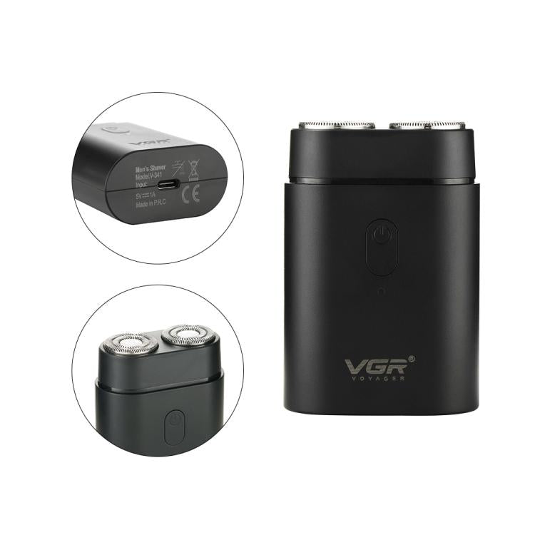 VGR V-341 Rotating 2 Cuttter Head Portable Electric Shaver(Black) Secondary image