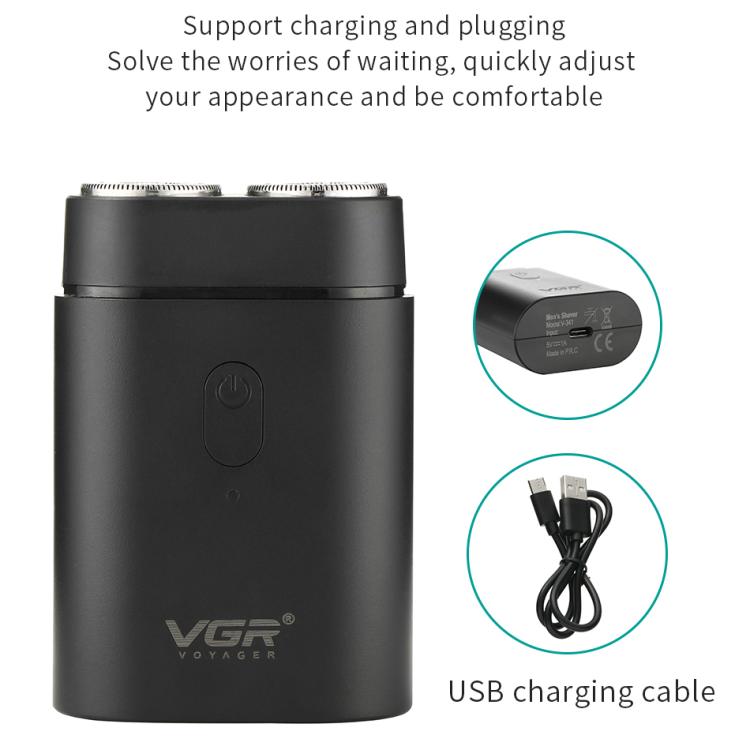 VGR V - 341 Rotating 2 Cuttter Head Portable Electric Shaver(Black) - British D'sire