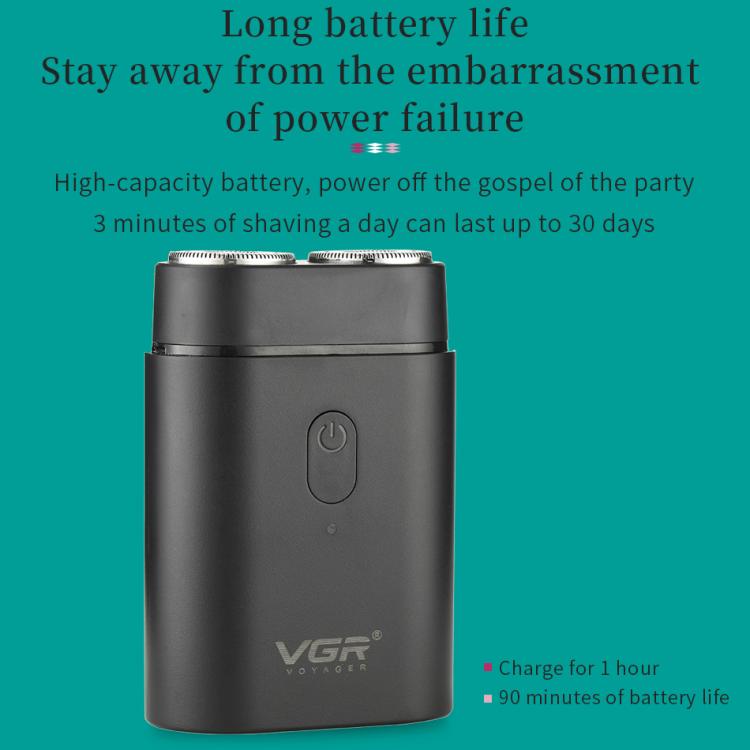 VGR V - 341 Rotating 2 Cuttter Head Portable Electric Shaver(Black) - British D'sire