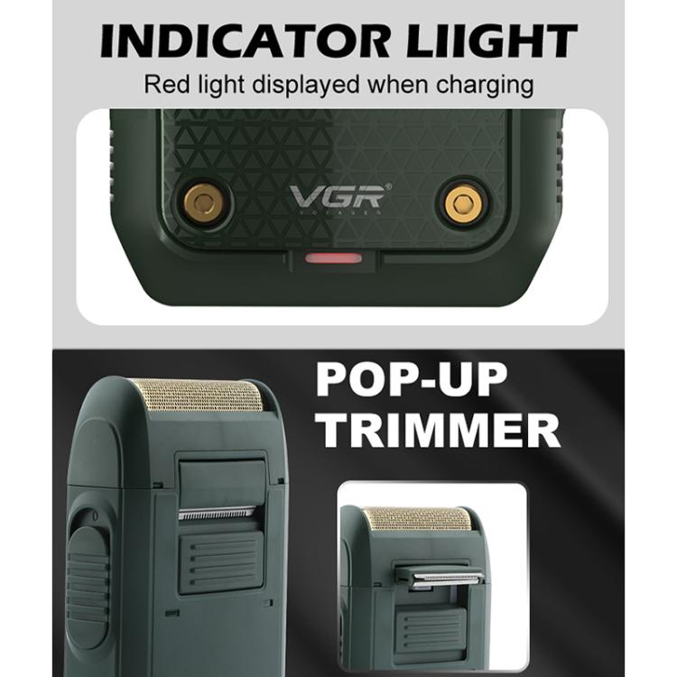 VGR V - 353 Floating Cuttter Head Portable Electric Shaver(Green) - British D'sire