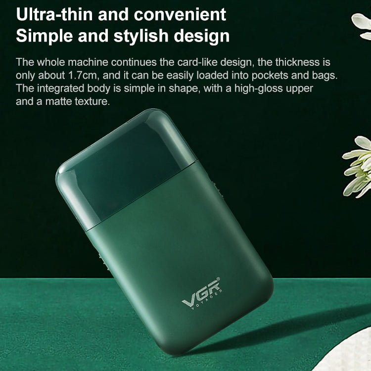 VGR V - 390 5W USB Portable Reciprocating Electric Shaver (Green) - British D'sire