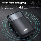 VGR V - 390 5W USB Portable Reciprocating Electric Shaver (Green) - British D'sire