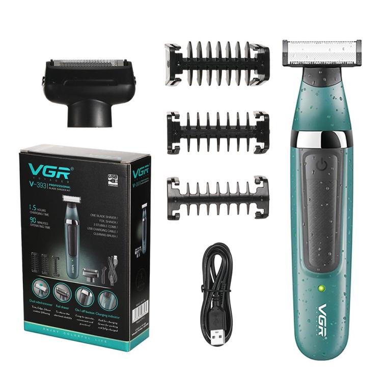 VGR V - 393 Double Cuttter Head IPX5 Electric Shaver(Blue) - British D'sire