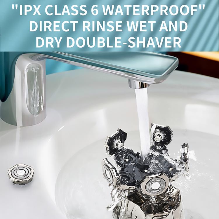 VGR V - 395 Six Cuttter Heads IPX6 Electric Shaver(Silver) - British D'sire