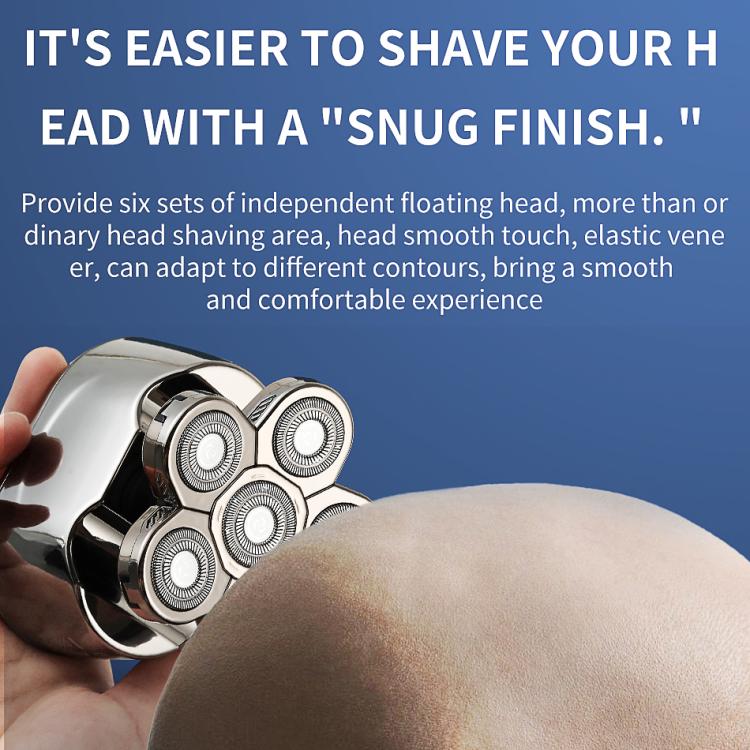 VGR V - 395 Six Cuttter Heads IPX6 Electric Shaver(Silver) - British D'sire