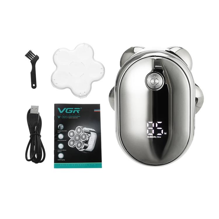 VGR V - 395 Six Cuttter Heads IPX6 Electric Shaver(Silver) - British D'sire