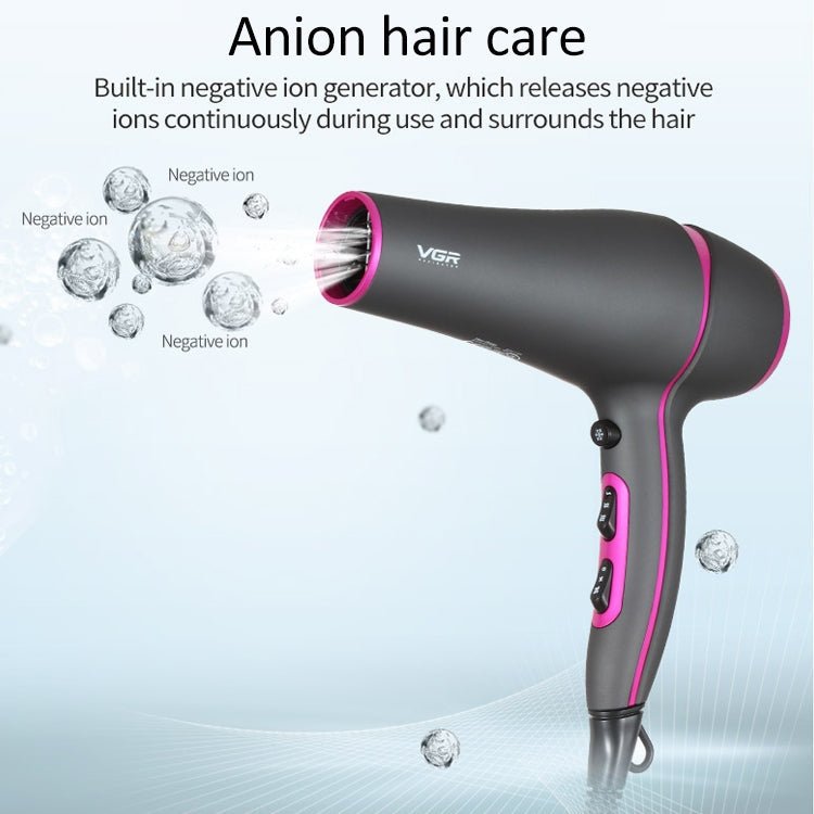 VGR V - 402 2200W Household Negative Ion Hair Dryers with 6 Gear Adjustment, Plug Type: EU Plug - British D'sire