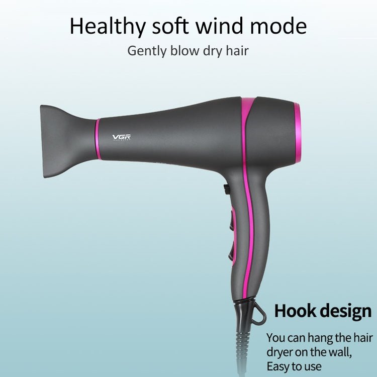 VGR V - 402 2200W Household Negative Ion Hair Dryers with 6 Gear Adjustment, Plug Type: EU Plug - British D'sire