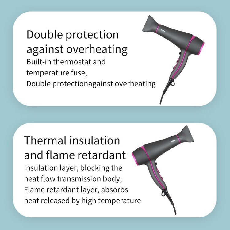 VGR V - 402 2200W Household Negative Ion Hair Dryers with 6 Gear Adjustment, Plug Type: EU Plug - British D'sire