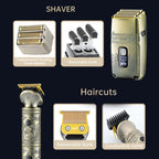 VGR V - 649 USB Digital Display Electric Hair Clipper & Shaver Set(Gold) - British D'sire