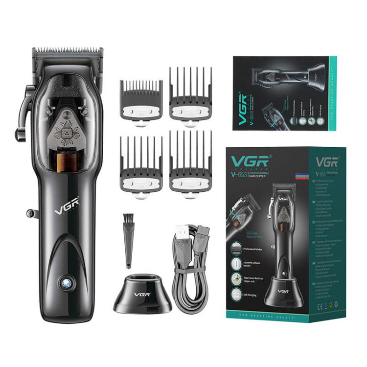 VGR V - 653 Professional USB Electric Hair Clipper with Holder(Black) - hair clipper - British D'sire