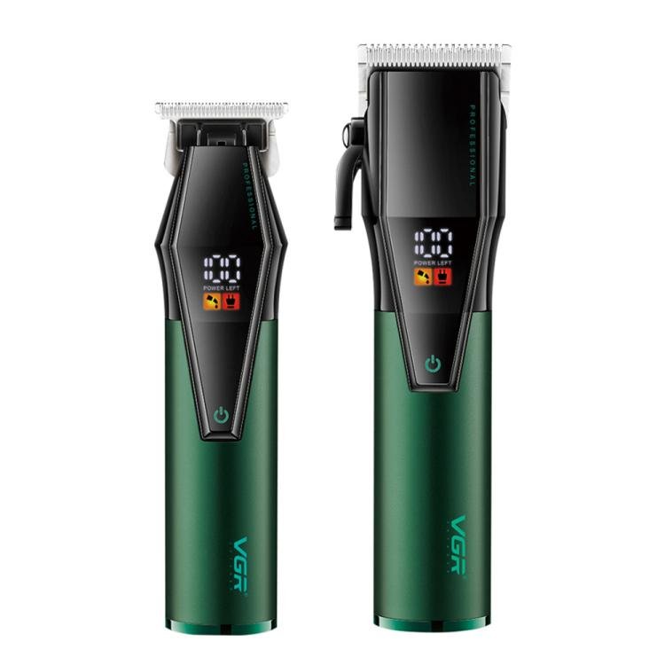 VGR V - 677 LED Digital Display Electric Hair Clipper & Trimmer Set(Green) - British D'sire Main image