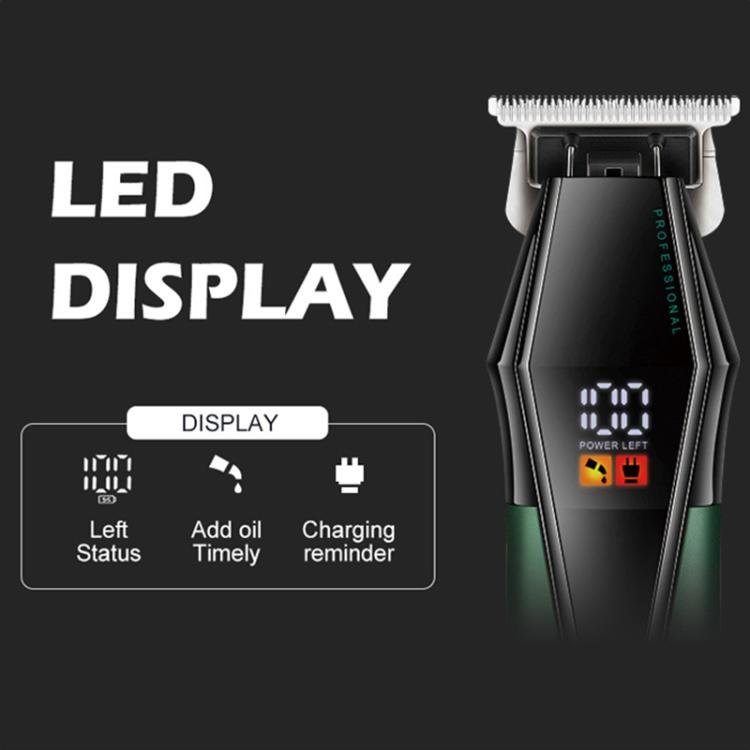 VGR V - 677 LED Digital Display Electric Hair Clipper & Trimmer Set(Green) - British D'sire