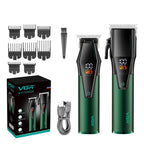 VGR V - 677 LED Digital Display Electric Hair Clipper & Trimmer Set(Green) - British D'sire