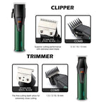 VGR V - 677 LED Digital Display Electric Hair Clipper & Trimmer Set(Green) - British D'sire